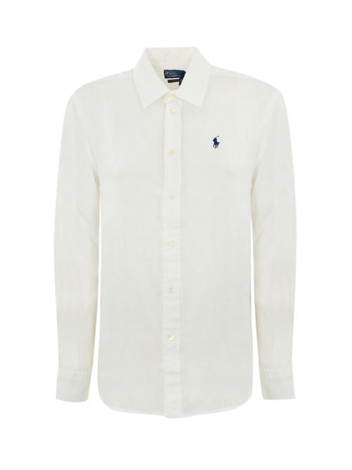 Camicia Polo Pony in lino White POLO RALPH LAUREN | 211970730001